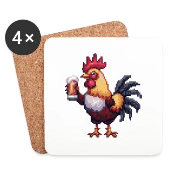 Tap Beer Pixel - Coasters (set of 4) - white - Front