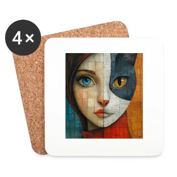 Amour - Dessous de verre (lot de 4) - blanc - Devant