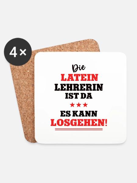 Die Latein Lehrerin ist da Sprachkurs Lateinlehrer - Untersetzer (4er-Set) - Weiß