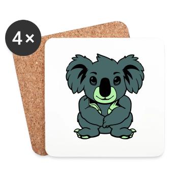 Koala Ours Bande Dessinée Animal - Dessous de verre (lot de 4) - blanc - Devant