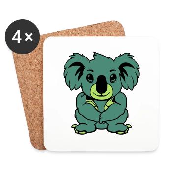 Koala Ours Bande Dessinée Animal - Dessous de verre (lot de 4) - blanc - Devant