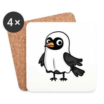 Corbeau Corbeau Halloween Bande dessinée Fantôme - Dessous de verre (lot de 4) - blanc - Devant
