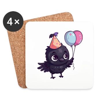 Bande dessinée d’anniversaire Raven Crow - Dessous de verre (lot de 4) - blanc - Devant