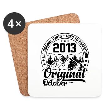 2013 Oktober Original: Geschenk zum 11-jährigen Jubiläum - Untersetzer (4er-Set) - Weiß - Vorne