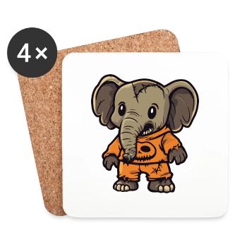 Mammoth Halloween Comic Funny - Coasters (set of 4) - white - Front