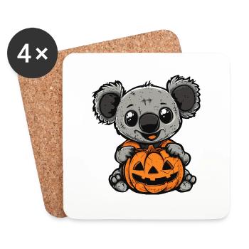Koala Halloween Bande Dessinée Drôle - Dessous de verre (lot de 4) - blanc - Devant