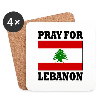 Pray for lebanon - Untersetzer (4er-Set) - Weiß - Vorne