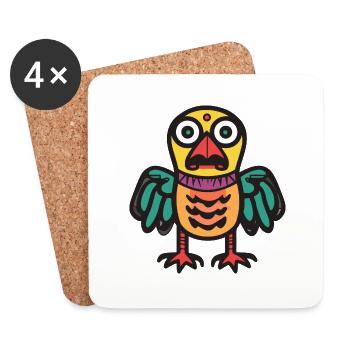 Turkey Halloween Animal - Coasters (set of 4) - white - Front