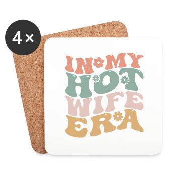 In My Hot Wife Era Lustig verheiratet Groovy Wife Ära - Untersetzer (4er-Set) - Weiß - Vorne