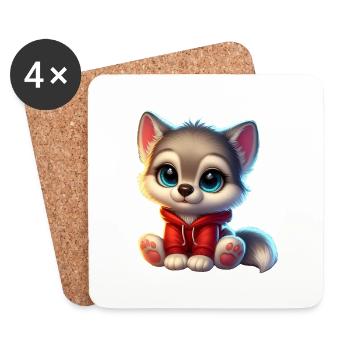 Wolf 2 - Coasters (set of 4) - white - Front