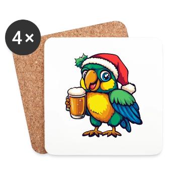 Papagai Bière Noël Noël - Dessous de verre (lot de 4) - blanc - Devant