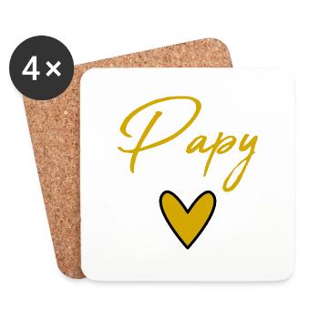 OPA. PAPA. VATERTAG. FROHER VATERTAG. GUT - Untersetzer (4er-Set) - Weiß - Vorne