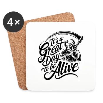 C'est un super jour pour être en vvie - Dessous de verre (lot de 4) - blanc - Devant
