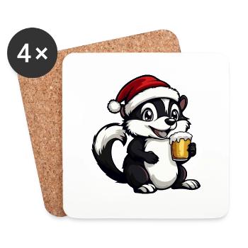 Skunk Bière Noël - Dessous de verre (lot de 4) - blanc - Devant