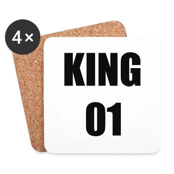 King - Untersetzer (4er-Set) - Weiß - Vorne