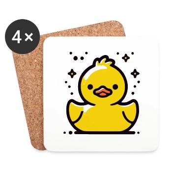 Rubber duck - Coasters (set of 4) - white - Front