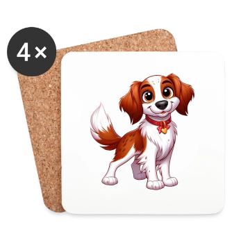 Brittany Spaniel 5 - Coasters (set of 4) - white - Front