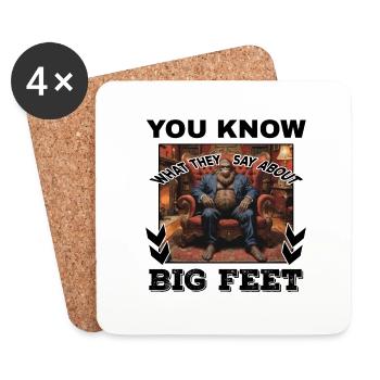Bigfoot Feet Joke - Drôle de Sasquatch Meme - Dessous de verre (lot de 4) - blanc - Devant