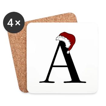 Buchstabe Weihnachten - Untersetzer (4er-Set) - Weiß - Vorne