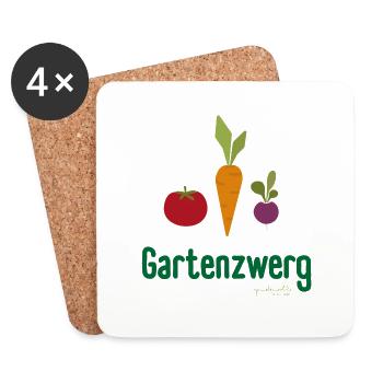 Bunter Garten Gemüse Spaß für kleine Entdecker - Untersetzer (4er-Set) - Weiß - Vorne