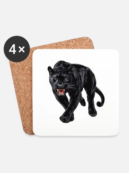 Panther - Untersetzer (4er-Set) - Weiß