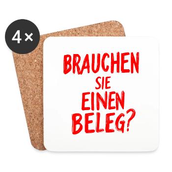 Brauchen Sie einen Beleg? - rot - Untersetzer (4er-Set) - Weiß - Vorne