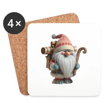 Troll de Noël 3 - Dessous de verre (lot de 4) - blanc - Devant