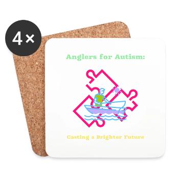 Anglers For Autism Casting a Brighter Future - Coasters (set of 4) - white - Front