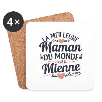 Für die beste Mama - Berührendes Geschenk - Untersetzer (4er-Set) - Weiß - Vorne