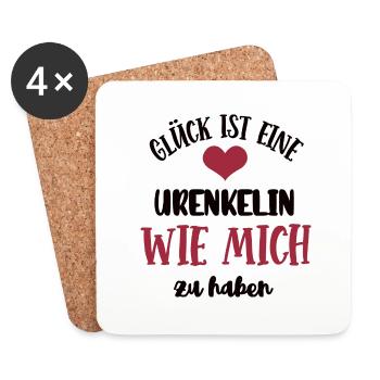Ur-Enkelin Mädchen Enkelkind Urenkelin Kind Enkel - Untersetzer (4er-Set) - Weiß - Vorne