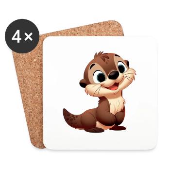 otter - Coasters (set of 4) - white - Front