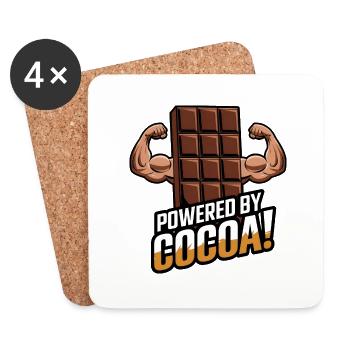 Powered by Cocoa! - Untersetzer (4er-Set) - Weiß - Vorne