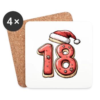 Biscuit de Noël à 18 chiffres - Dessous de verre (lot de 4) - blanc - Devant