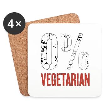0% Vegetarian 9 - Untersetzer (4er-Set) - Weiß - Vorne