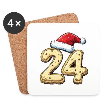 24 Number Christmas Cookie - Coasters (set of 4) - white - Front