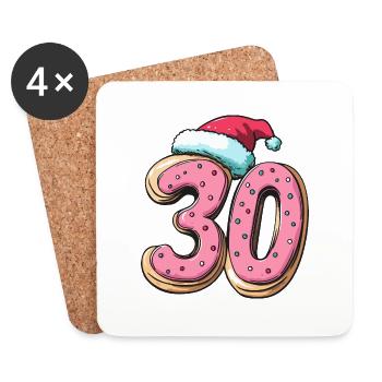 Biscuit de Noël à 30 chiffres - Dessous de verre (lot de 4) - blanc - Devant