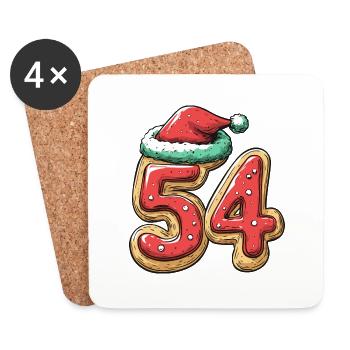 54 Number Christmas Cookie - Coasters (set of 4) - white - Front