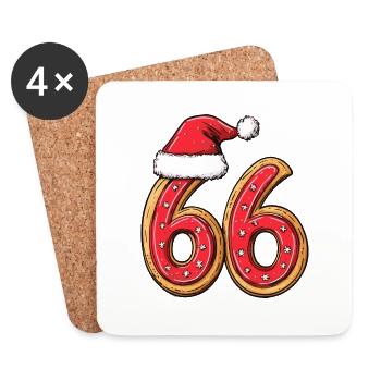 Biscuit de Noël 66 chiffres - Dessous de verre (lot de 4) - blanc - Devant