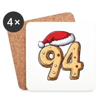 94 Number Christmas Cookie - Coasters (set of 4) - white - Front