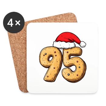 95 Number Christmas Cookie - Coasters (set of 4) - white - Front