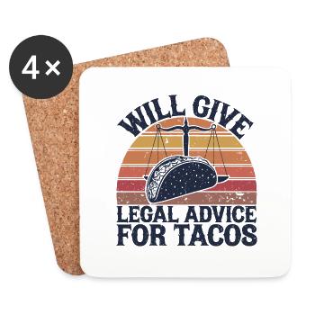 Tacos vs. Legal Advice - Coasters (set of 4) - white - Front