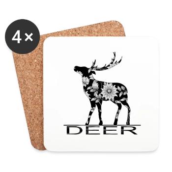 Deer - Coasters (set of 4) - white - Front