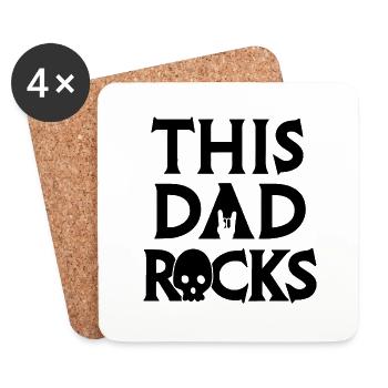 Papa rock - Dessous de verre (lot de 4) - blanc - Devant