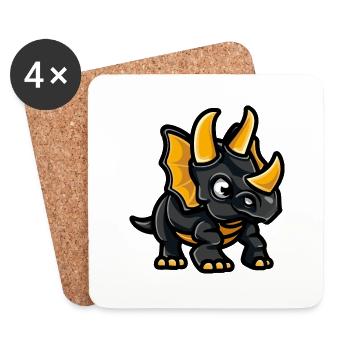 Dinosaur triceratops Comic - Coasters (set of 4) - white - Front
