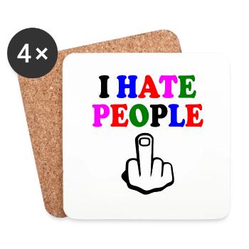 I hate people - Untersetzer (4er-Set) - Weiß - Vorne