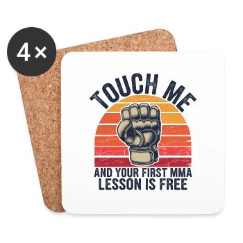 Self-confident and combative - Coasters (set of 4) - white - Front