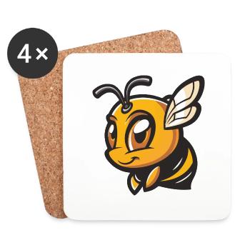 Bande dessinée abeille - Dessous de verre (lot de 4) - blanc - Devant