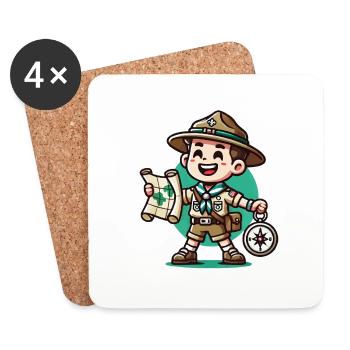 scout - Coasters (set of 4) - white - Front
