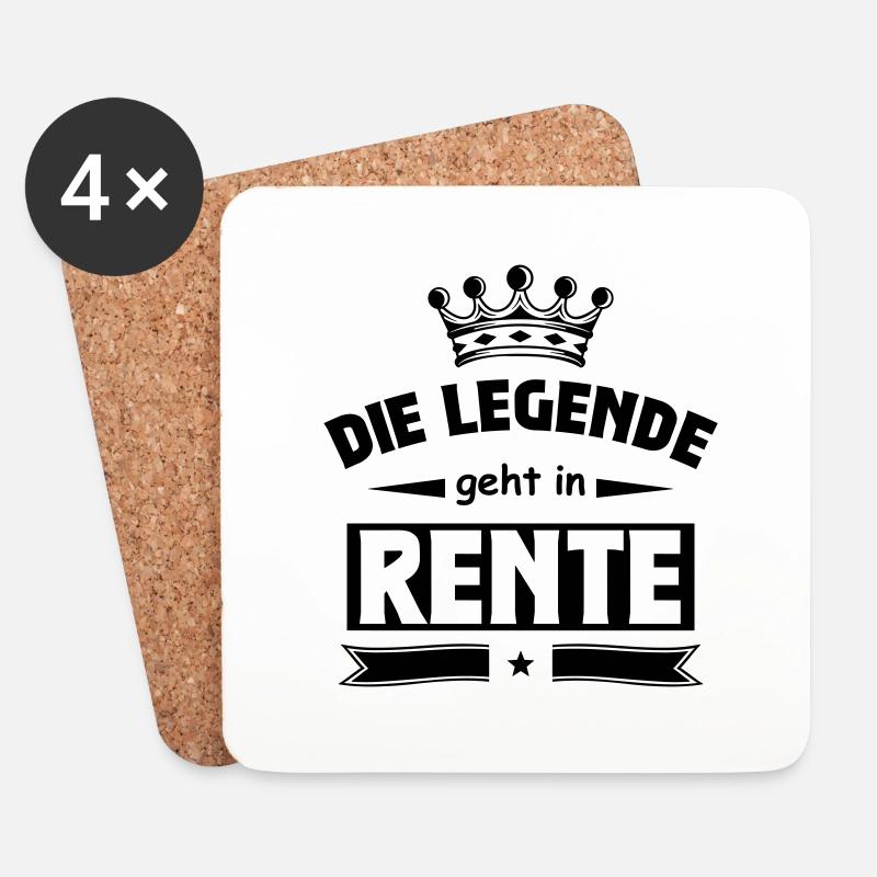 Die Legende geht in Rente - Untersetzer (4er-Set) - Weiß