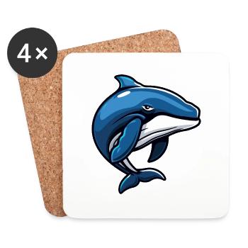 Whale Comic - Coasters (set of 4) - white - Front